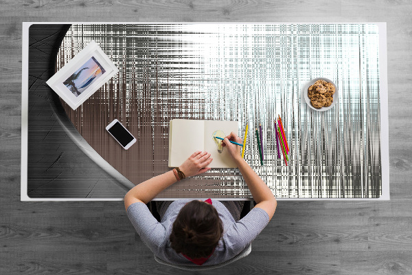 Protège bureau Abstraction. Argent