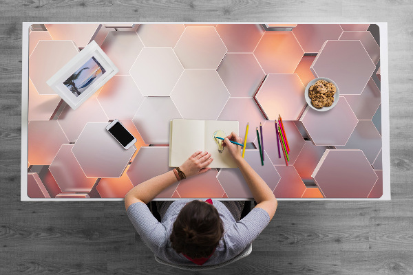 Sous-main bureau Hexes d'abstraction