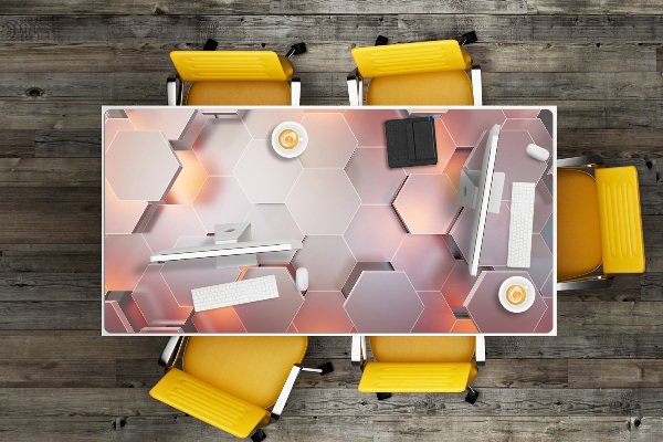Sous-main bureau Hexes d'abstraction