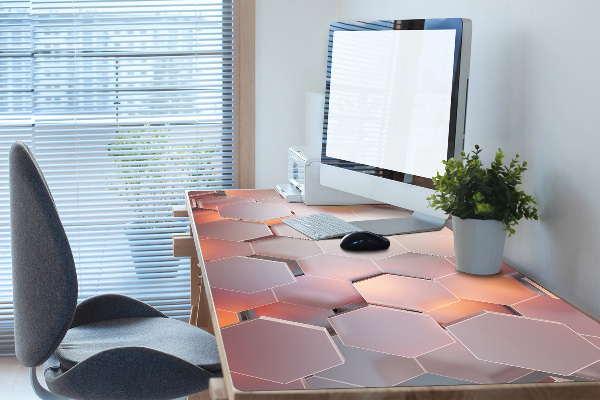 Sous-main bureau Hexes d'abstraction