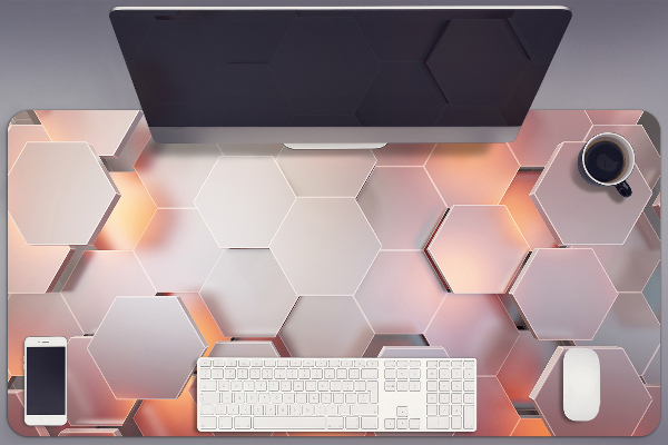 Sous-main bureau Hexes d'abstraction