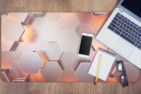 Sous-main bureau Hexes d'abstraction
