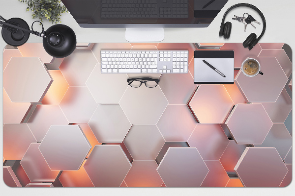 Sous-main bureau Hexes d'abstraction