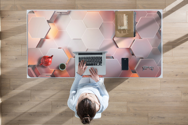 Sous-main bureau Hexes d'abstraction