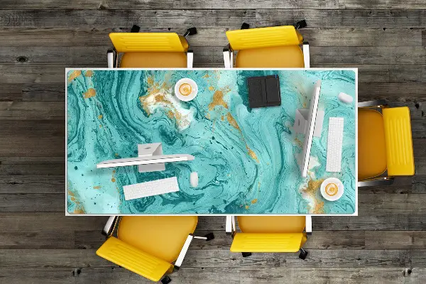 Sous-main bureau Marbre turquoise