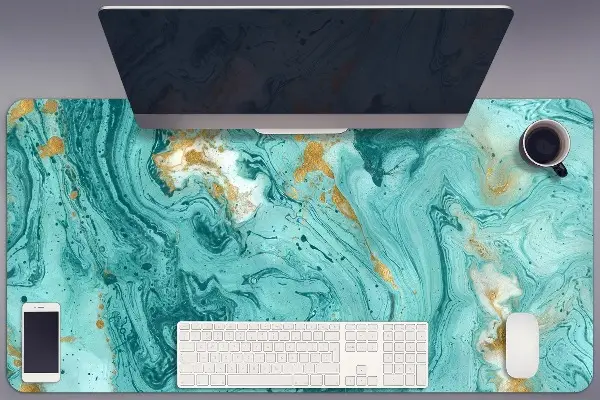Sous-main bureau Marbre turquoise