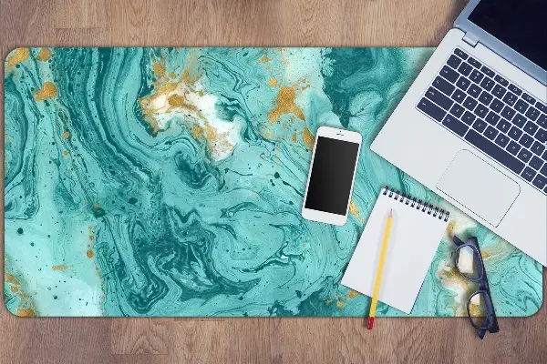 Sous-main bureau Marbre turquoise