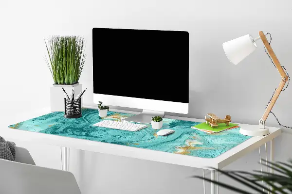 Sous-main bureau Marbre turquoise
