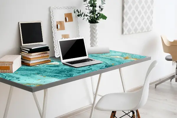 Sous-main bureau Marbre turquoise