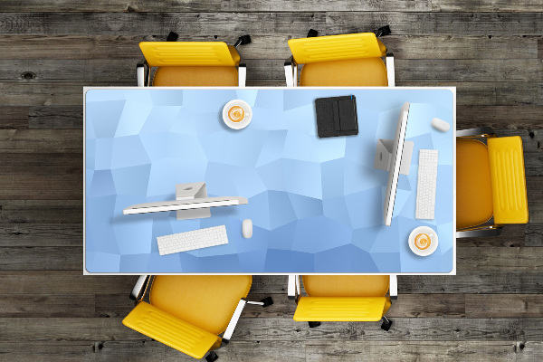 Sous-main bureau Abstraction bleue