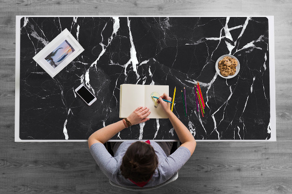 Sous main de bureau Marbre noir