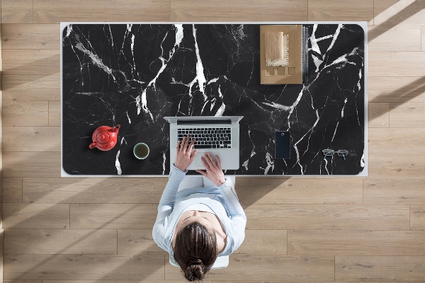 Sous main de bureau Marbre noir