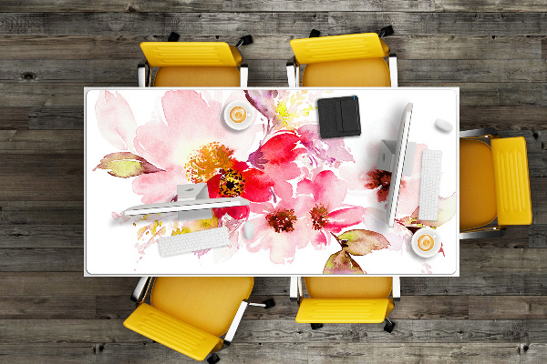 Sous-main bureau Fleurs pastel