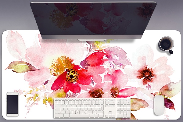 Sous-main bureau Fleurs pastel