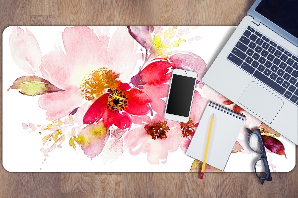 Sous-main bureau Fleurs pastel