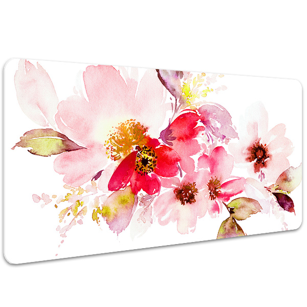 Sous-main bureau Fleurs pastel