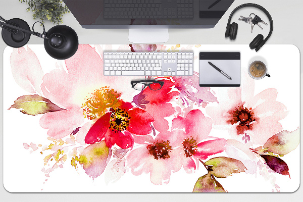 Sous-main bureau Fleurs pastel