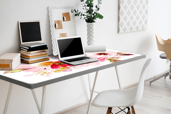 Sous-main bureau Fleurs pastel
