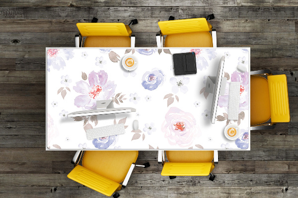Sous-main bureau Fleurs pastel