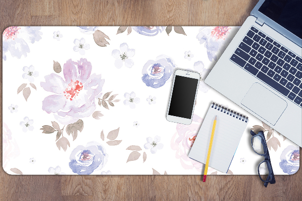 Sous-main bureau Fleurs pastel