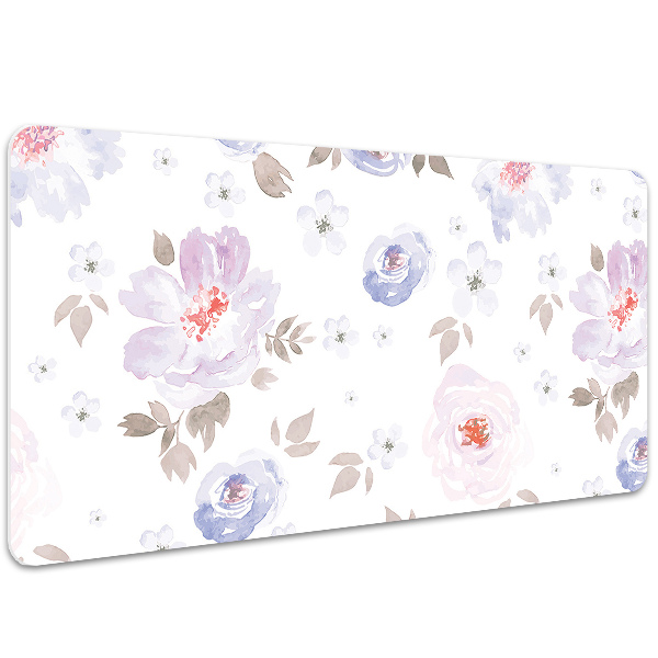 Sous-main bureau Fleurs pastel