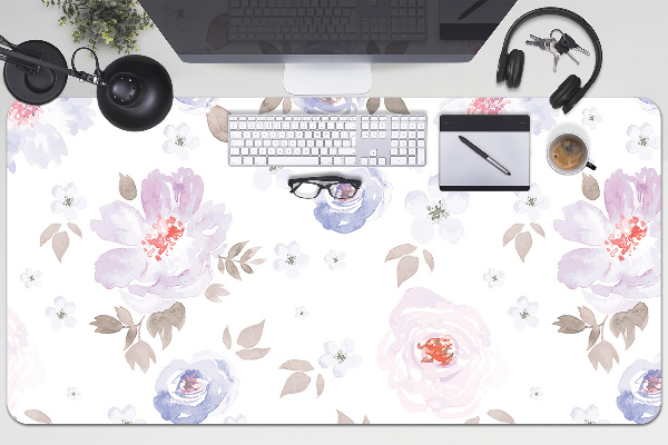 Sous-main bureau Fleurs pastel