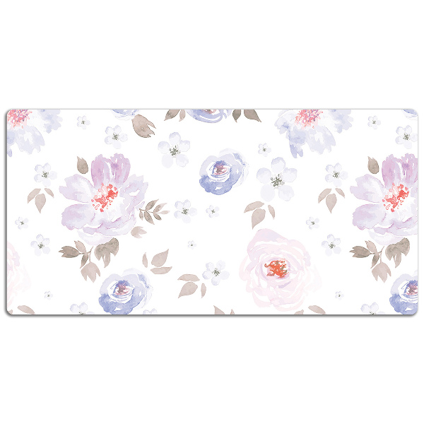 Sous-main bureau Fleurs pastel