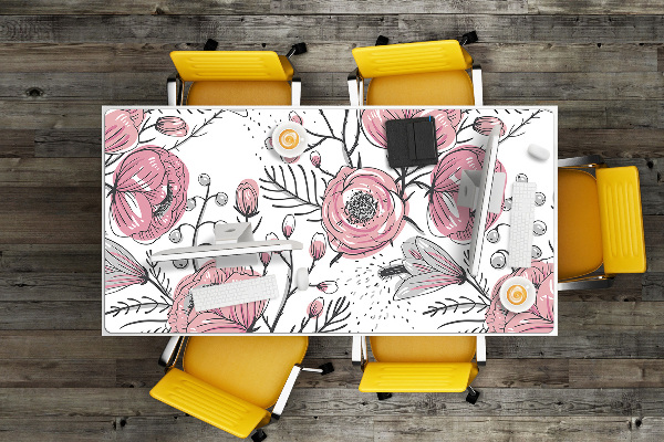Sous-main bureau Pastel roses art