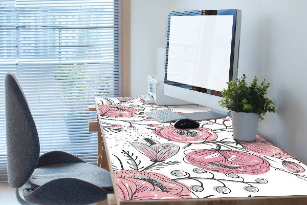 Sous-main bureau Pastel roses art