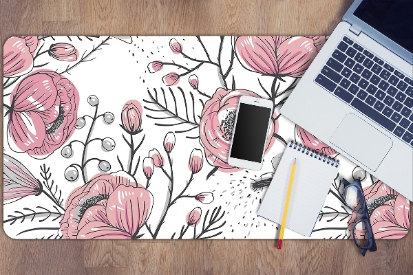 Sous-main bureau Pastel roses art