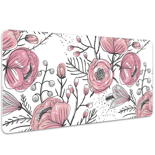 Sous-main bureau Pastel roses art