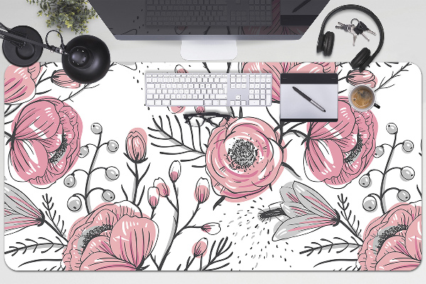 Sous-main bureau Pastel roses art