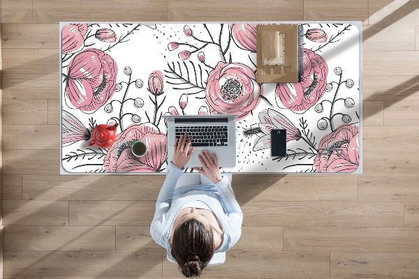 Sous-main bureau Pastel roses art