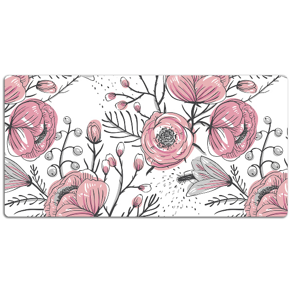 Sous-main bureau Pastel roses art