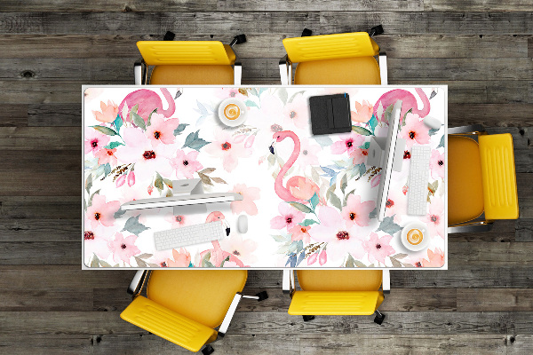 Tapis de bureau Flamingos Fleurs