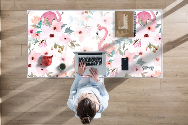 Tapis de bureau Flamingos Fleurs