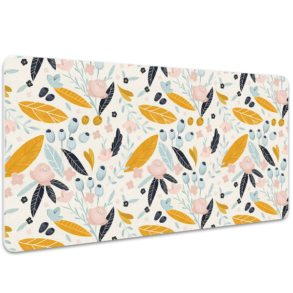Sous-main bureau Feuilles pastel