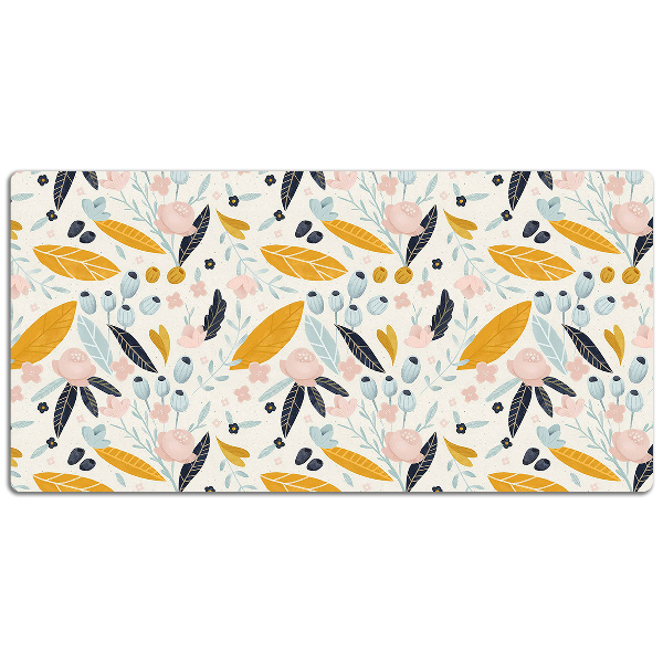 Sous-main bureau Feuilles pastel