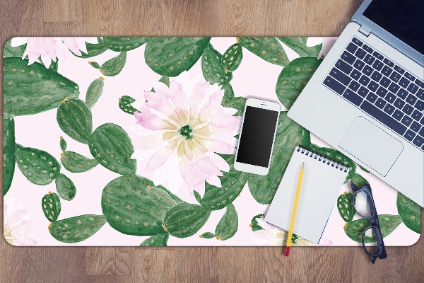 Sous-main bureau Cacti fleurissant
