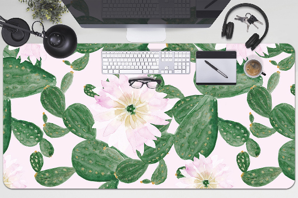Sous-main bureau Cacti fleurissant