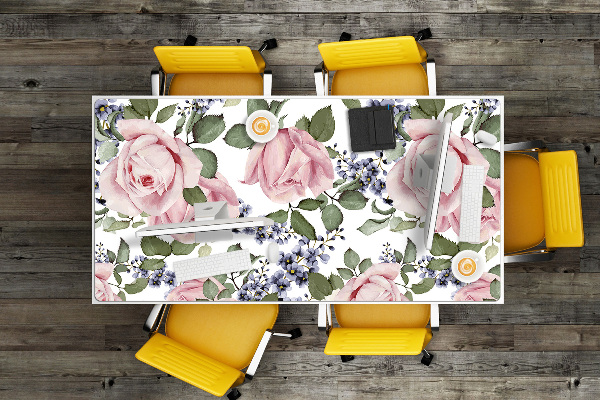 Sous main de bureau Roses aquarelles