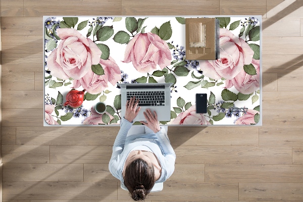 Sous main de bureau Roses aquarelles