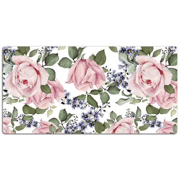 Sous main de bureau Roses aquarelles