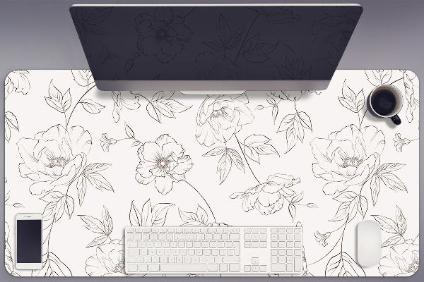 Sous-main bureau Fleurs esquissées