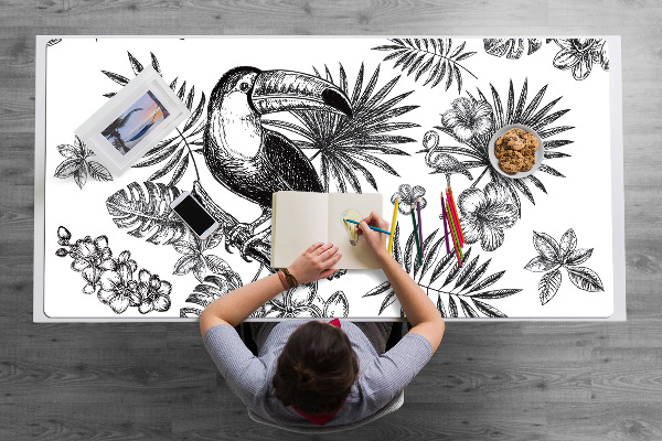 Sous-main bureau Tropiques noir et blanc