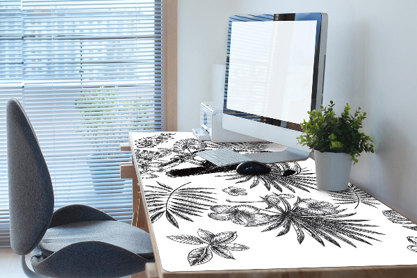 Sous-main bureau Tropiques noir et blanc