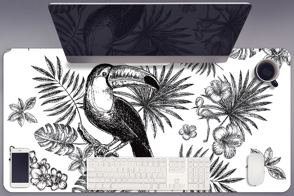 Sous-main bureau Tropiques noir et blanc