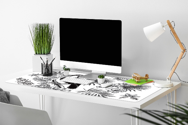 Sous-main bureau Tropiques noir et blanc