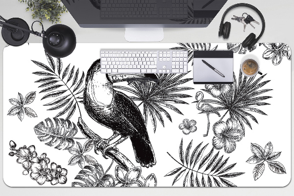 Sous-main bureau Tropiques noir et blanc