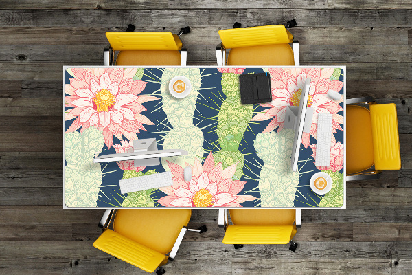 Sous-main bureau Fleurs de cactus